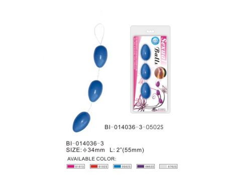 Анальные шарики голубые BI-014036-3