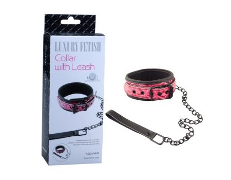 Ошейник с поводком Collar With Leash розовый EK-3103